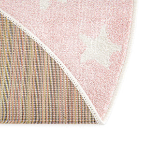 Pink 8' x 8' Whimsy Kids Round Rug