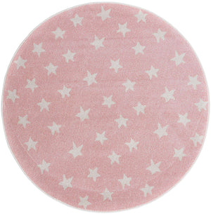 Pink 5' 3 x 5' 3 Whimsy Kids Round Rug
