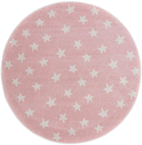Pink 5' 3 x 5' 3 Whimsy Kids Round Rug