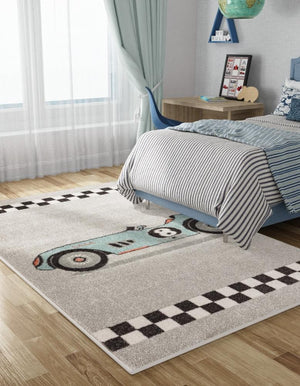 Gray 4' x 6' Whimsy Kids Rectangle Rug