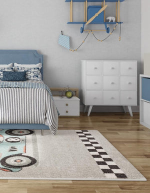 Gray 4' x 6' Whimsy Kids Rectangle Rug