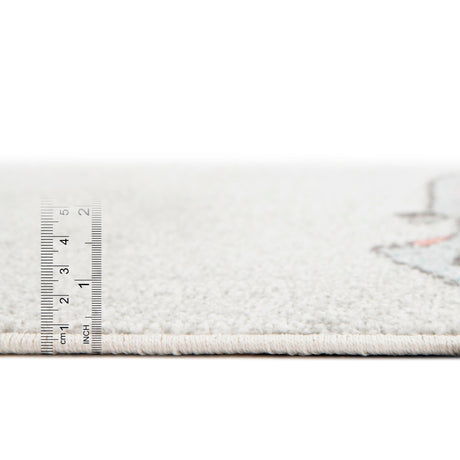 Gray 3' 11 x 5' 11 Whimsy Kids Rectangle Area Rug for Baby Nursery, Toddler Playroom, Bedrooms