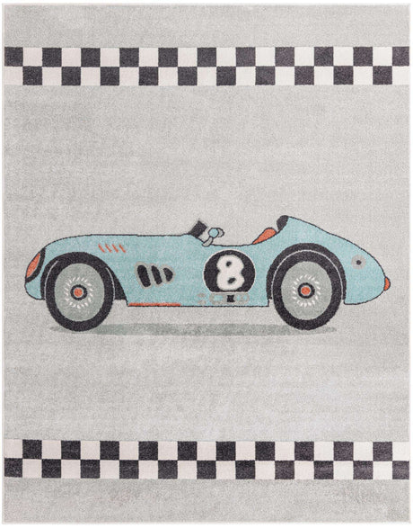 Gray 8' x 10' Whimsy Kids Rectangle Rug