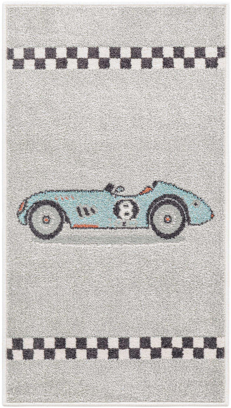 Gray 2' 2 x 4' Whimsy Kids Runner Rug