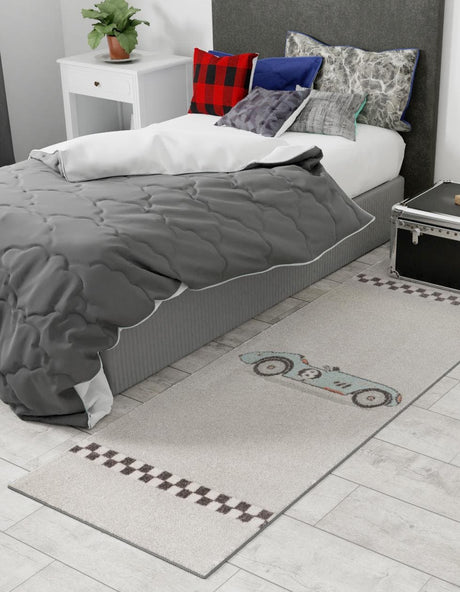 Gray 2' 2 x 4' Whimsy Kids Runner Rug