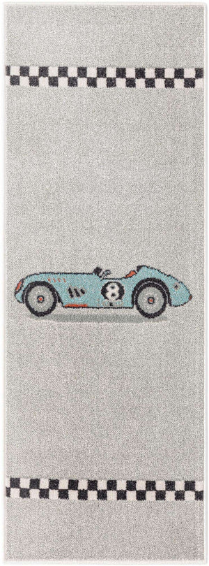 Gray 2' 2 x 6' Whimsy Kids Runner Rug