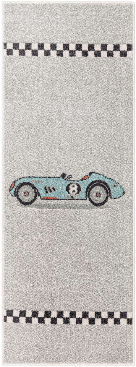 Gray 2' 2 x 6' Whimsy Kids Runner Rug