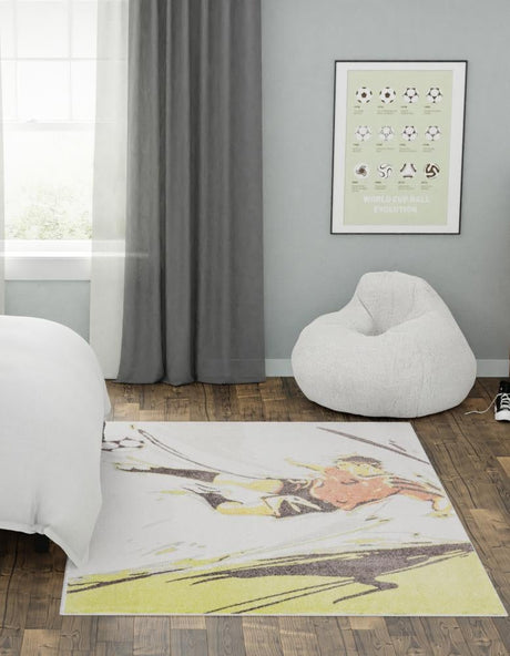 Gray 2' 2 x 2' 11 Whimsy Kids Rectangle Area Rug for Baby Nursery, Toddler Playroom,  Bedrooms Playful Fun Design Easy Clean Carpet for Sale at Rug Engine