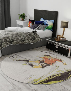 Gray 3' 3 x 3' 3 Whimsy Kids Round Rug
