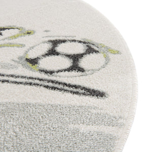 Gray 3' 3 x 3' 3 Whimsy Kids Round Rug