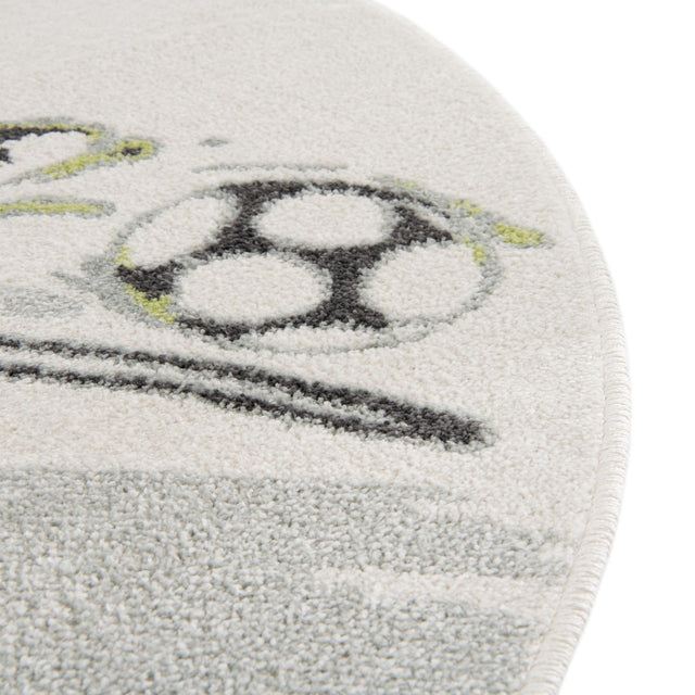 Gray 3' 3 x 3' 3 Whimsy Kids Round Rug