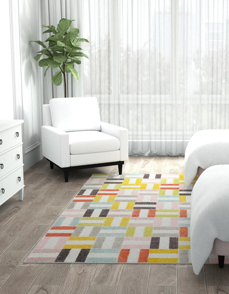 Multicolor 7' 10 x 10' Whimsy Kids Rectangle Area Rug for Baby Nursery, Toddler Playroom,  Bedrooms Playful Fun Design Easy Clean Carpet for Sale at Rug Engine