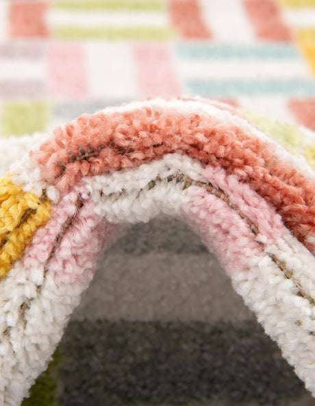 Multicolor 5' 3 x 5' 3 Whimsy Kids Round Area Rug for Baby Nursery, Toddler Playroom,  Bedrooms Playful Fun Design Easy Clean Carpet for Sale at Rug Engine