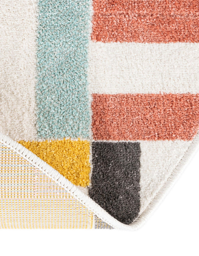 Multicolor 8' x 8' Whimsy Kids Round Rug