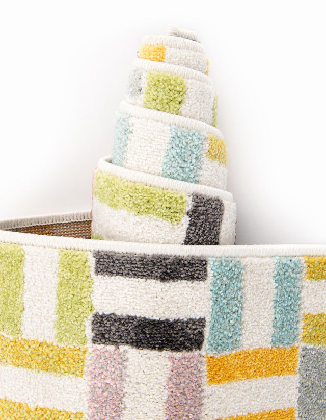 Multicolor 8' x 8' Whimsy Kids Round Rug