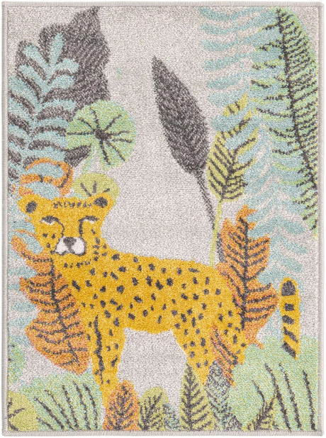 Gray 2' 2 x 3' Whimsy Kids Rectangle Rug