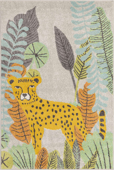Gray 4' x 6' Whimsy Kids Rectangle Rug