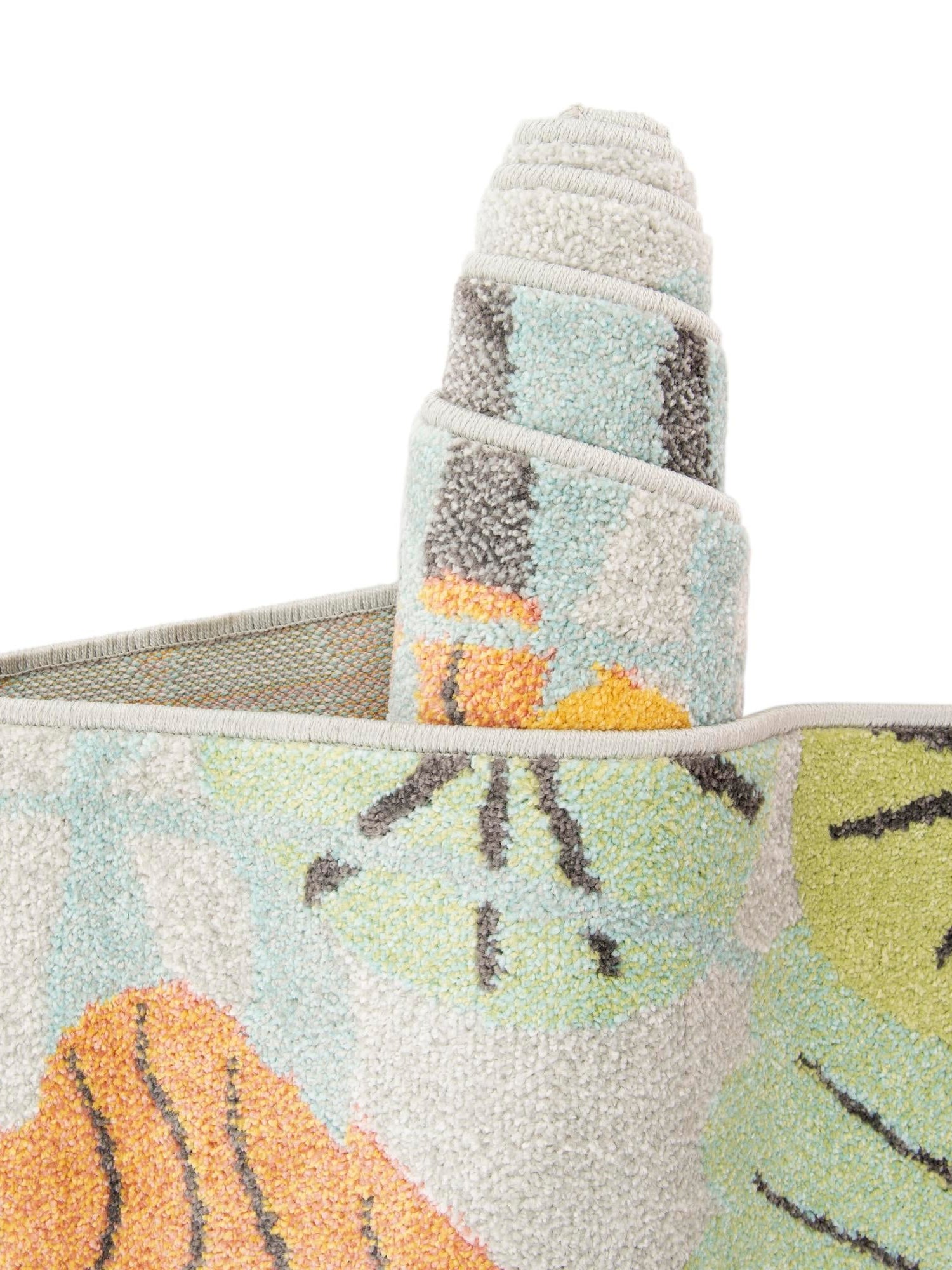 Gray 5' 3 x 8' Whimsy Kids Rectangle Area Rug for Baby Nursery, Toddler Playroom,  Bedrooms Playful Fun Design Easy Clean Carpet for Sale at Rug Engine