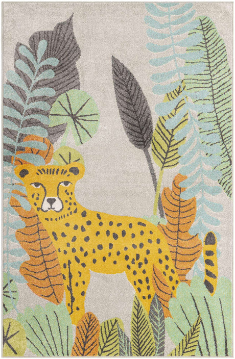 Gray 5' 3 x 8' Whimsy Kids Rectangle Rug