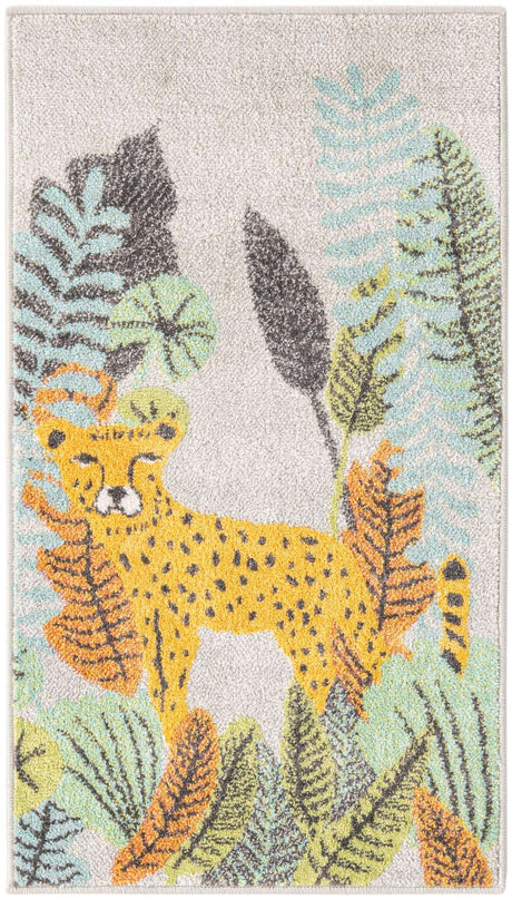 Gray 2' 2 x 4' Whimsy Kids Runner Rug