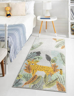 Gray 2' 2 x 6' Whimsy Kids Runner Rug