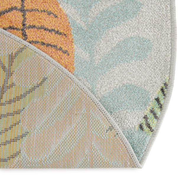 Gray 5' 3 x 5' 3 Whimsy Kids Round Rug