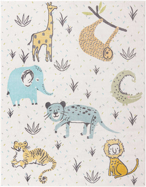 Ivory 8' x 10' Whimsy Kids Rectangle Rug