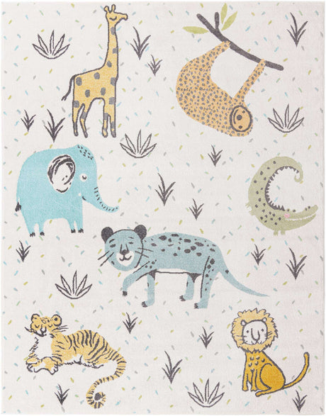 Ivory 8' x 10' Whimsy Kids Rectangle Rug