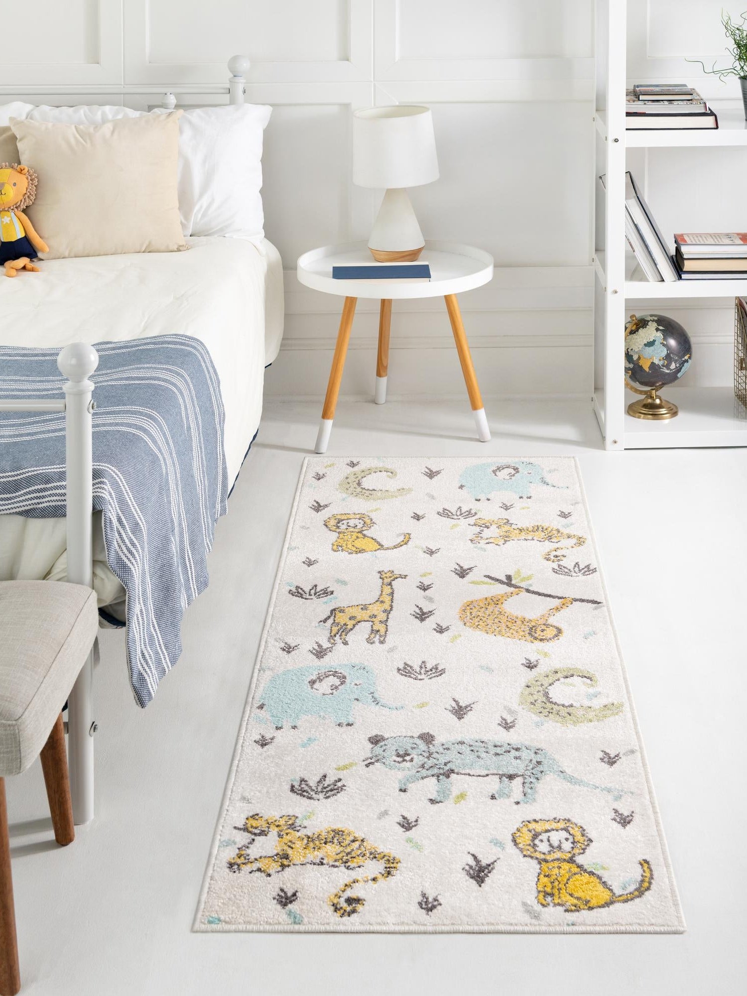 Ivory 2' 2 x 3' 11 Whimsy Kids Runner Area Rug for Baby Nursery, Toddler Playroom,  Bedrooms Playful Fun Design Easy Clean Carpet for Sale at Rug Engine
