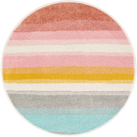Multicolor 3' 3 x 3' 3 Whimsy Kids Round Rug