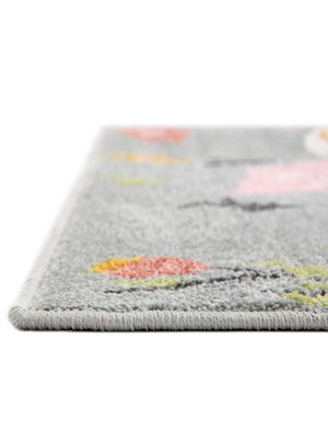 Gray 5' 3 x 8' Whimsy Kids Rectangle Rug
