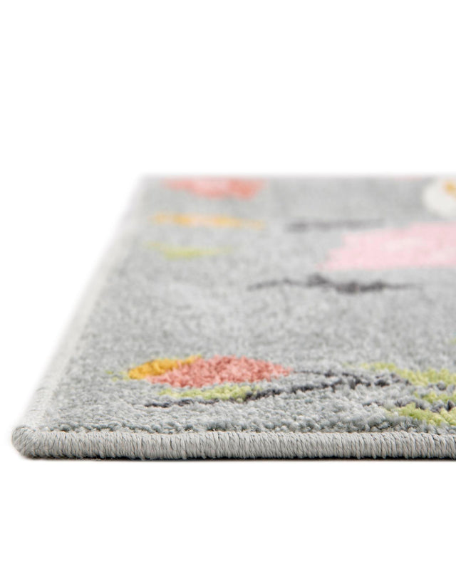 Gray 5' 3 x 8' Whimsy Kids Rectangle Rug