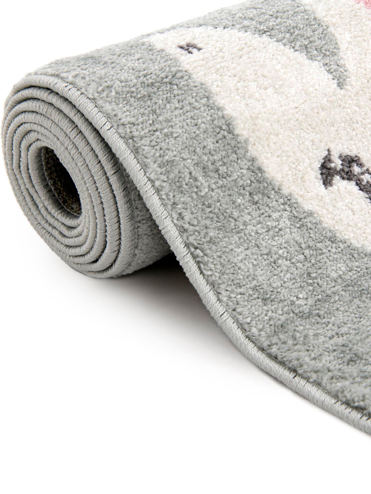 Gray 7' 10 x 10' Whimsy Kids Rectangle Area Rug for Baby Nursery, Toddler Playroom,  Bedrooms Playful Fun Design Easy Clean Carpet for Sale at Rug Engine
