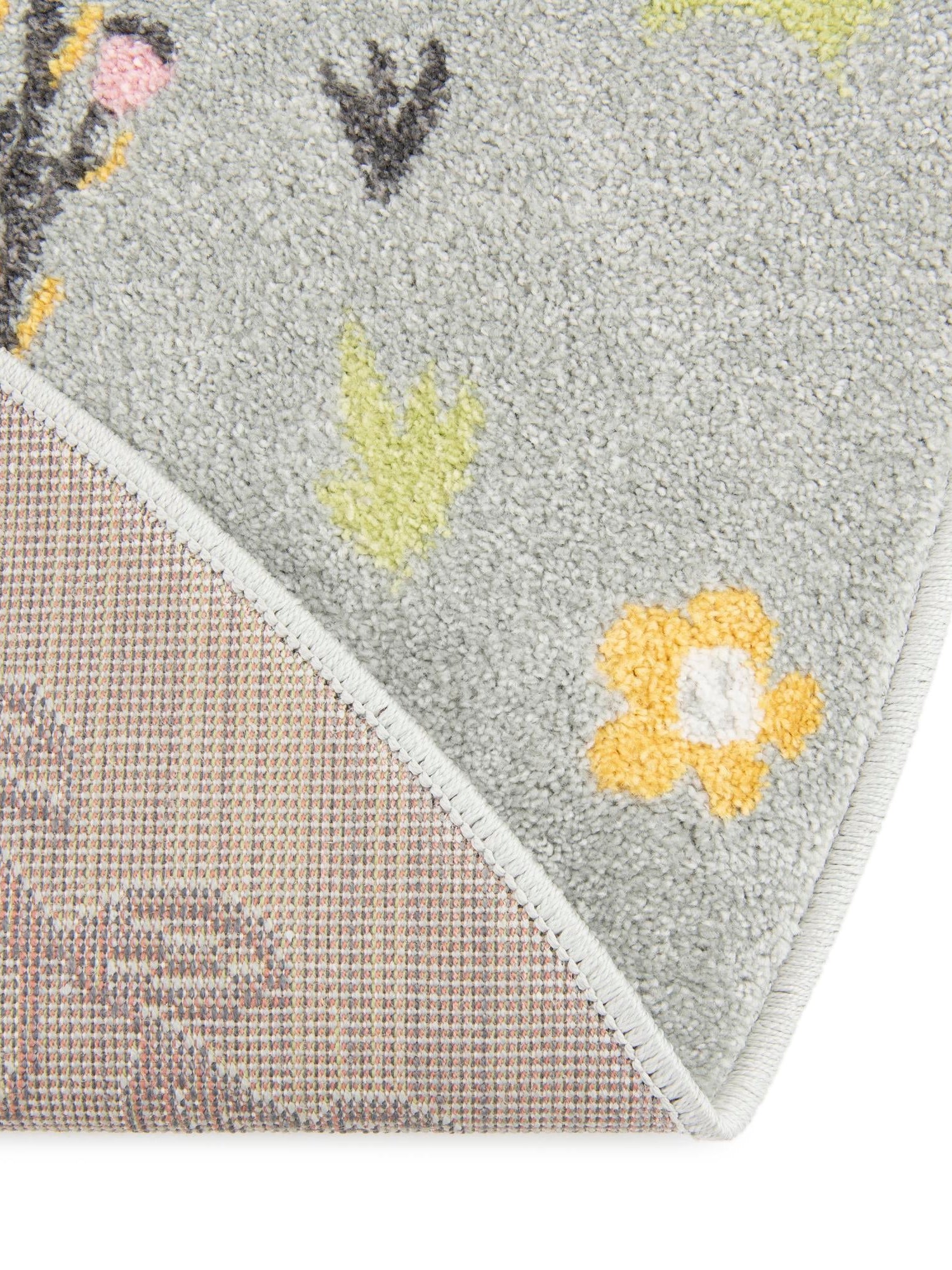 Gray 5' 3 x 5' 3 Whimsy Kids Round Area Rug for Baby Nursery, Toddler Playroom,  Bedrooms Playful Fun Design Easy Clean Carpet for Sale at Rug Engine