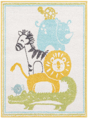 Ivory 2' 2 x 3' Whimsy Kids Rectangle Rug