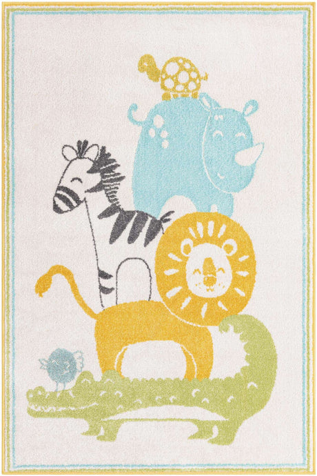 Ivory 4' x 6' Whimsy Kids Rectangle Rug
