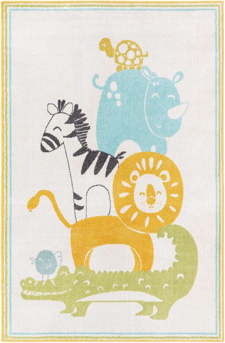 Ivory 5' 3 x 8' Whimsy Kids Rectangle Rug