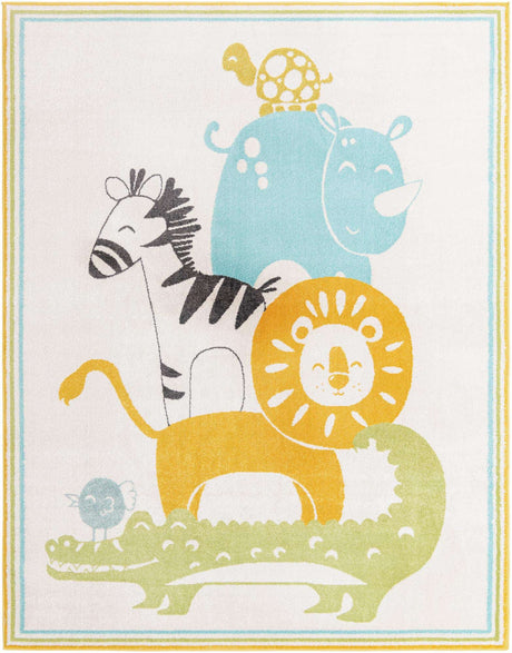 Ivory 8' x 10' Whimsy Kids Rectangle Rug