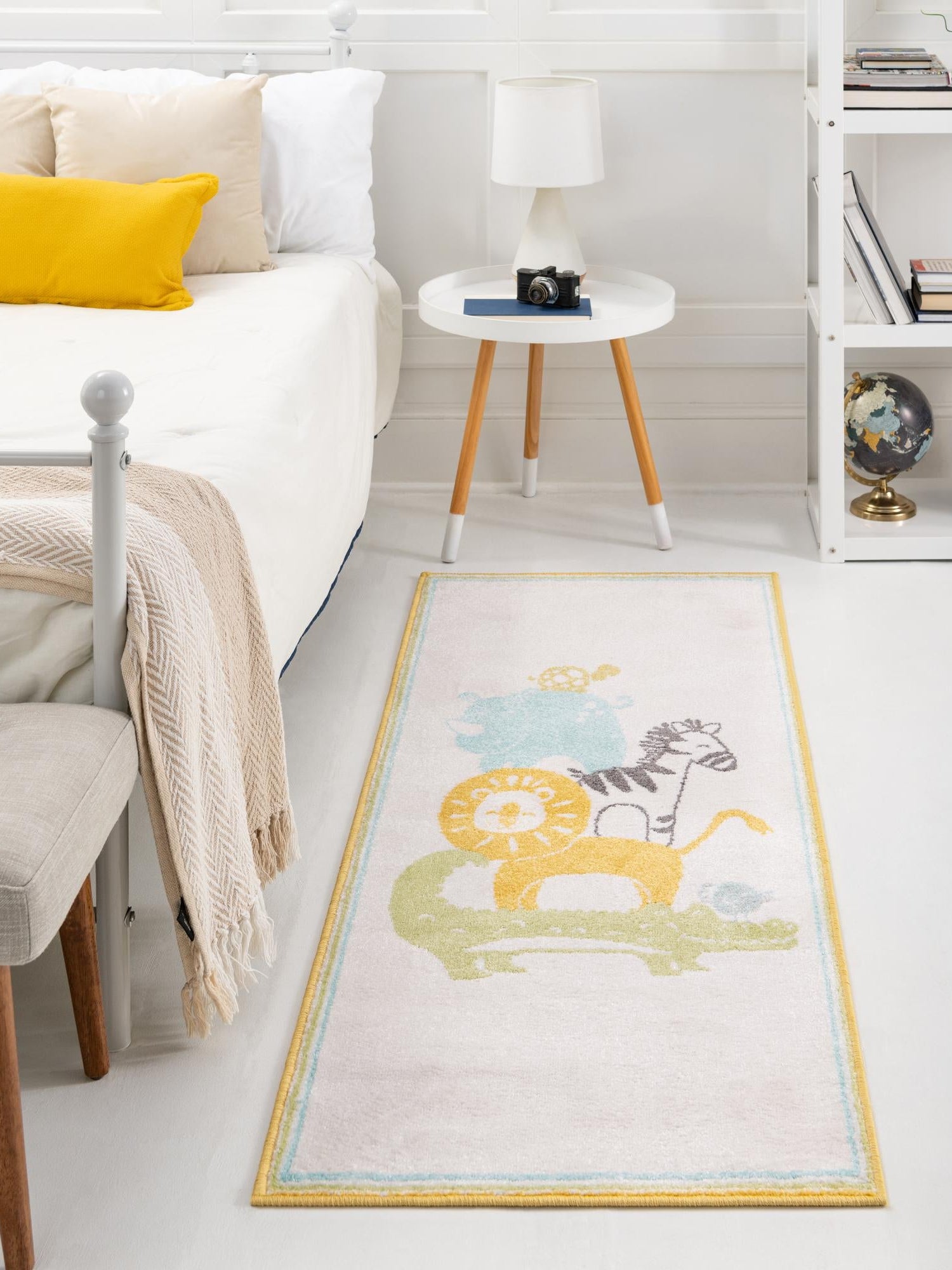 Ivory 2' 2 x 6' Whimsy Kids Runner Area Rug for Baby Nursery, Toddler Playroom,  Bedrooms Playful Fun Design Easy Clean Carpet for Sale at Rug Engine