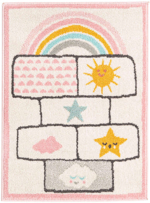 Ivory 2' 2 x 3' Whimsy Kids Rectangle Rug
