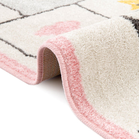 Ivory 3' 11 x 5' 11 Whimsy Kids Rectangle Area Rug for Baby Nursery, Toddler Playroom,  Bedrooms Playful Fun Design Easy Clean Carpet for Sale at Rug Engine