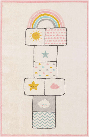 Ivory 5' 3 x 8' Whimsy Kids Rectangle Rug