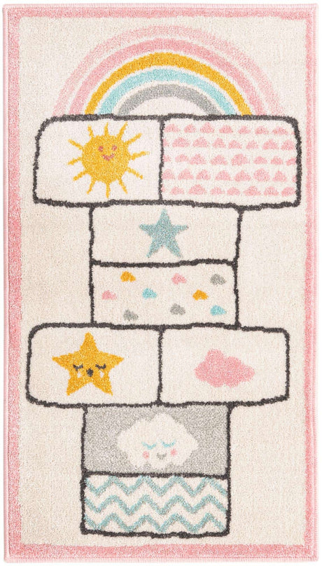 Ivory 2' 2 x 4' Whimsy Kids Runner Rug
