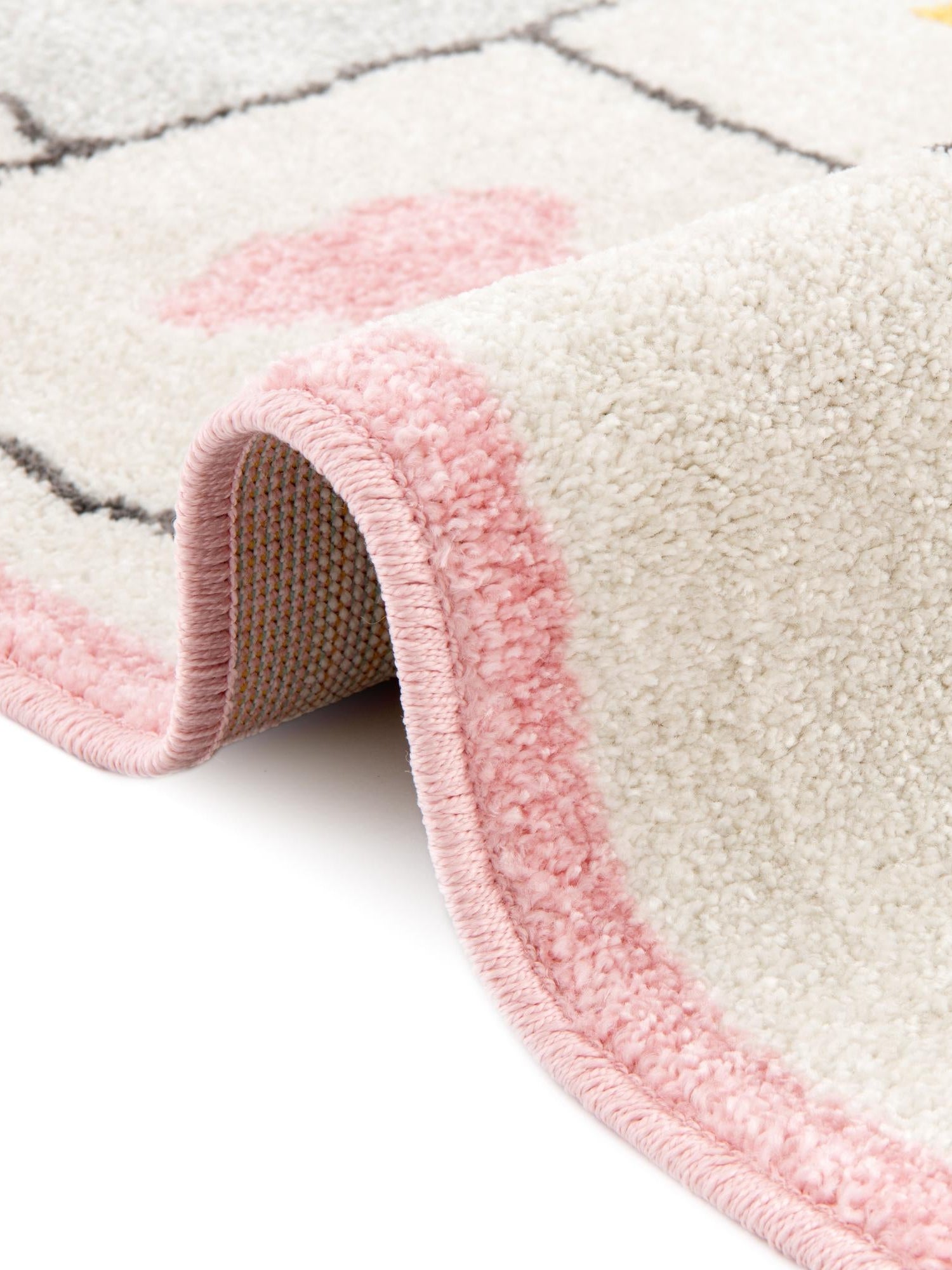 Ivory 2' 2 x 6' Whimsy Kids Runner Area Rug for Baby Nursery, Toddler Playroom, Bedrooms