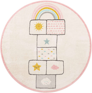 Ivory 8' x 8' Whimsy Kids Round Rug
