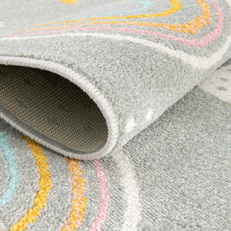 Gray 7' 10 x 10' Whimsy Kids Rectangle Area Rug for Baby Nursery, Toddler Playroom,  Bedrooms Playful Fun Design Easy Clean Carpet for Sale at Rug Engine
