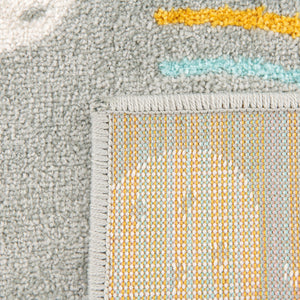 Gray 5' 3 x 8' Whimsy Kids Rectangle Rug