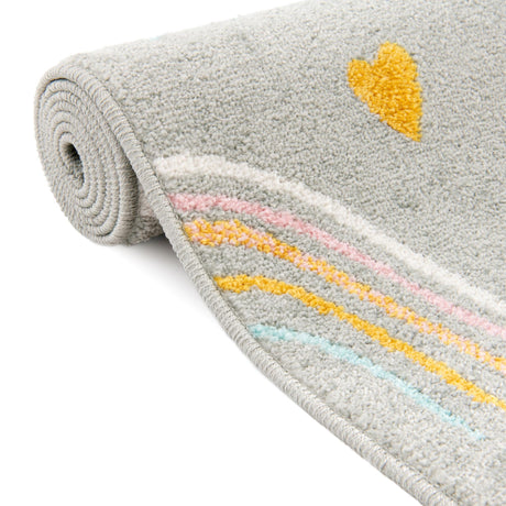 Gray 5' 3 x 8' Whimsy Kids Rectangle Area Rug for Baby Nursery, Toddler Playroom,  Bedrooms Playful Fun Design Easy Clean Carpet for Sale at Rug Engine
