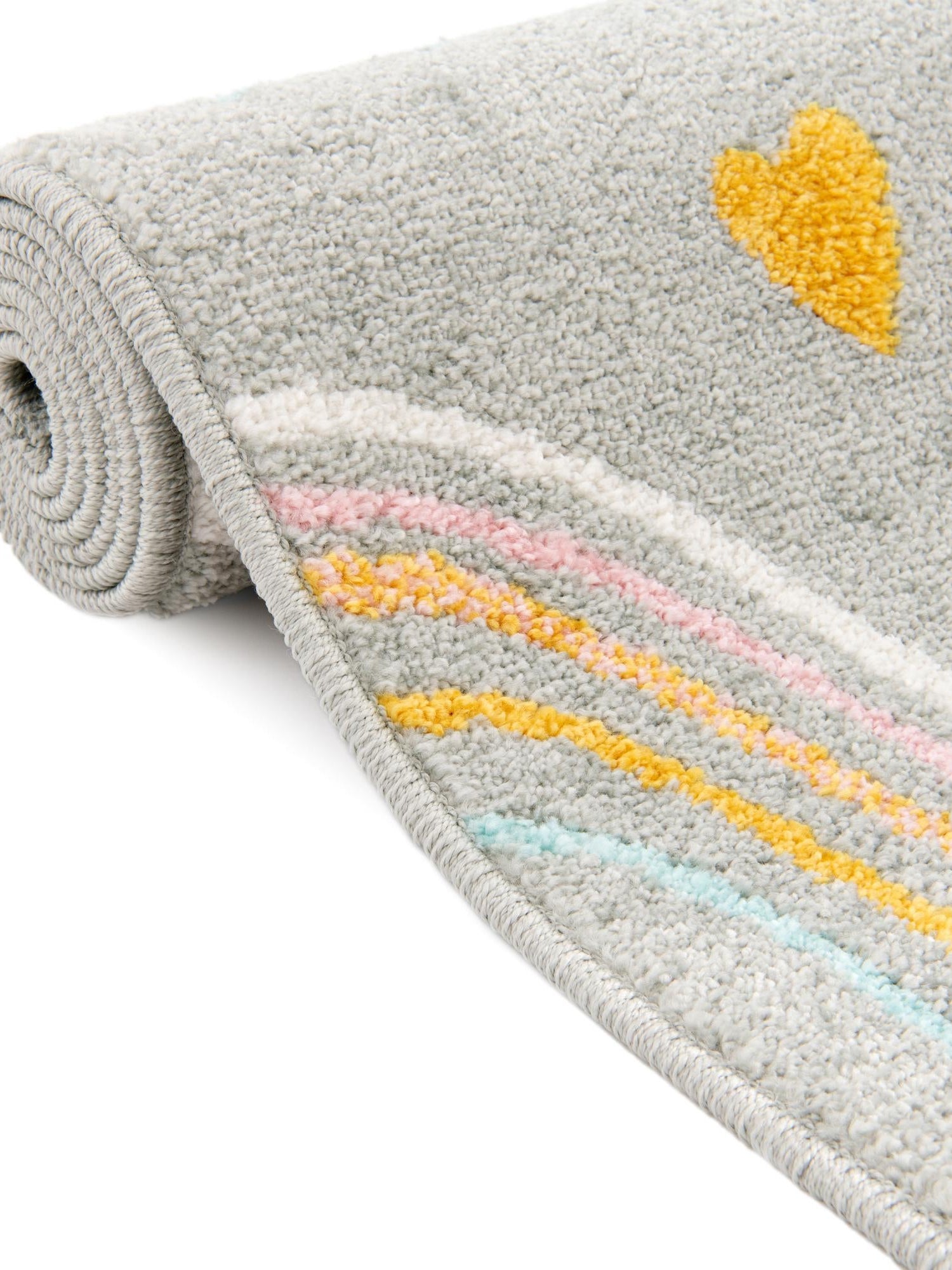 Gray 7' 10 x 10' Whimsy Kids Rectangle Area Rug for Baby Nursery, Toddler Playroom, Bedrooms