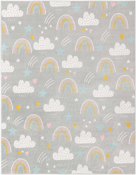 Gray 8' x 10' Whimsy Kids Rectangle Rug
